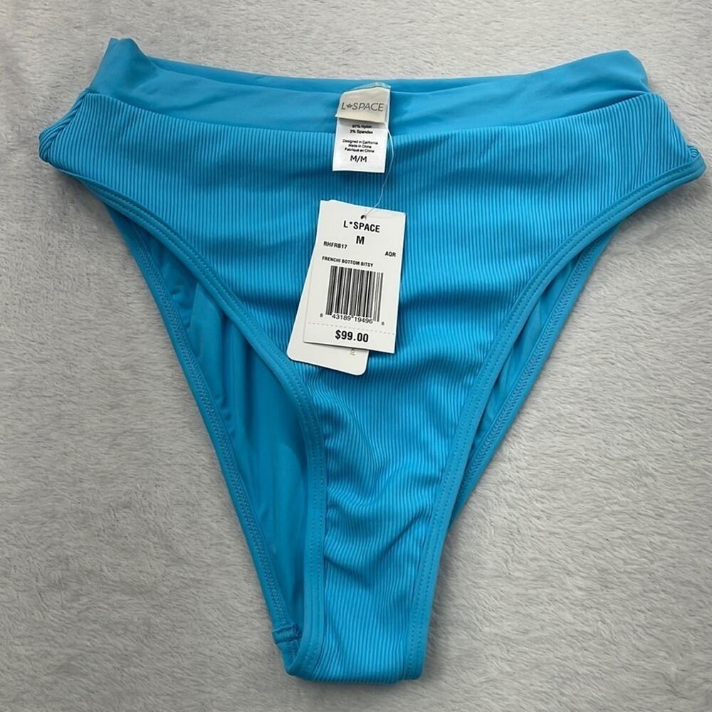 NEW L*Space Medium Blue Womens Bathing Suit‎ Bikini Bottom